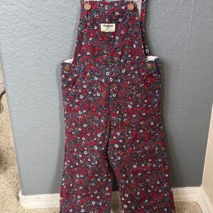 OshKosh B'gosh Kids Floral Overalls - Red